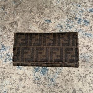 Vintage FENDI Bifold Long Wallet with Zip Pocket